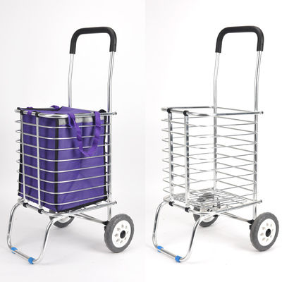 qualità  German Foldable Wholesale Supermarket Foldable Metal Trolley 4 Wheels Trolley 35L Shopping Bag fabbrica