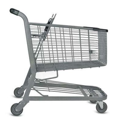 qualità  Wholesale 4 Wheel Supermarket Trolley Store Grocery Trolley Folding Steel Push Shopping Trolley fabbrica